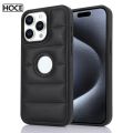 HOCE Puffer Down Jacket Logo HolePhone Case For iPhone 15 14 13 12 11 Pro Max X XS XR 7 8 Plus 15 Plus 13 Mini Cases Soft Faux Leather Cover. 