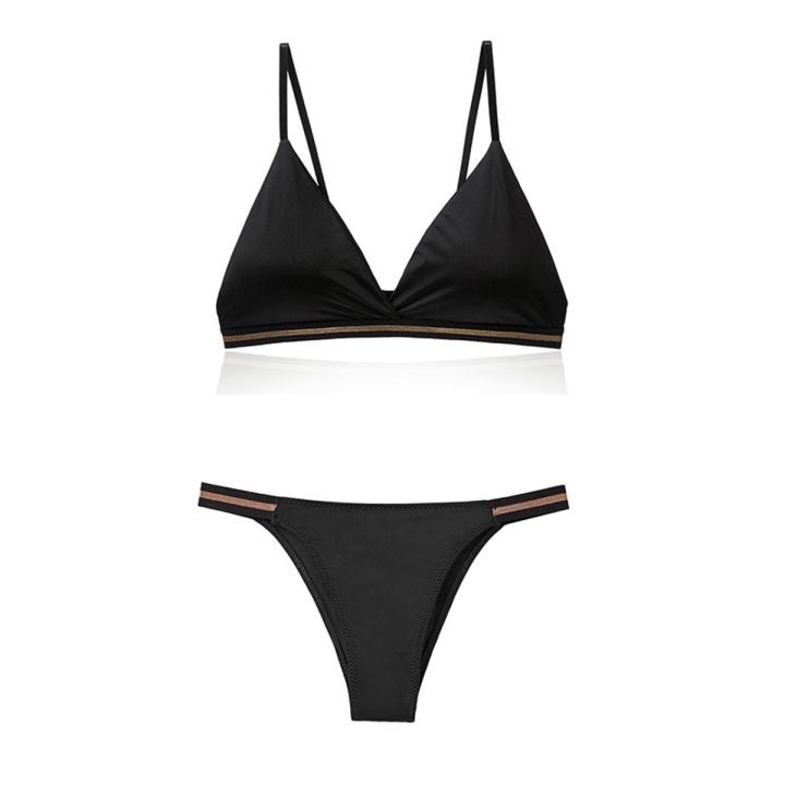 Women’s Bra Set Ice Silk Wrap Chest Female Beauty Back Brazier Pure Desire Bikini Underwear Set New Style Undergarments for Lady and Girls