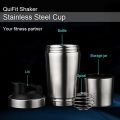 Stainless Steel Protein Shaker with Mixing Ball, Fitness Sport bottle. 