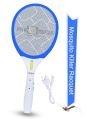 Rechargeable Insect Killer Racket,  Rechargeable Electronic Mosquito Bat/Racket, Insect Killer Rechargeable Insect Killer Racket – High Voltage Electric Mosquito Swatter (3000V) | Long Battery Life. 
