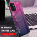 PlusCase for Vivo V23e Case Glass Hard Gradient Painted Shockproof Phone Back Cover. 