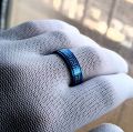 Pack of 1 Versace-Inspired Blue Stainless Steel Challa Ring - Available in 2 Variations (5mm and 8mm) and 5 Sizes. 