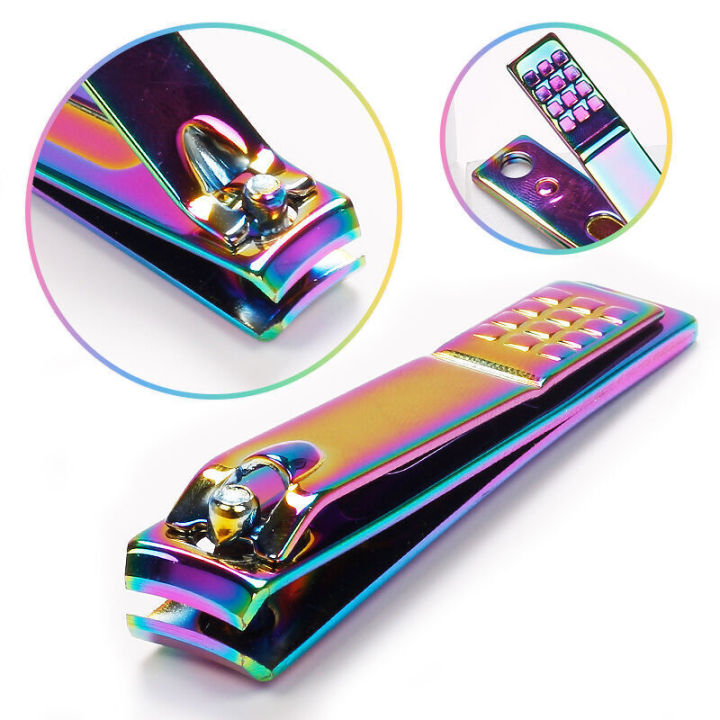 Titanium Clippers, Stainless Steel, Nail Cutter, Scissor Plier, Toenail Fingernail, Professional Manicure Trimmer, Color