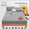 Dansunreve Solid Color Fittedsheet Cartoon Bedsheet Disney Fitted Bedsheets Strawberry Bear Winnie the Pooh Queen Fitted Sheet Soft Washed Breathable Skin-friendly Single King Size Bed Sheet. 