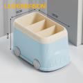 Desktop Pen Holder Bus-shaped Multifunctional Pen Holder Large Capacity Office Supplies Organizer for Southeast Asian Buyers Desktop Stationery Container. 