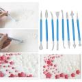 8pcs Cake Tool Kitchen Baking Tools Kits Fondant Cake Decorating Tools Set Plastic Cake Engraving Cutting Pens Cream Pastry Modelling Tools. 