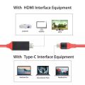 1080P Type TV Cable USB C to HDMI-compatible Cable 2M Type-C Micro HD TV Cable Adapters For Samsung Huawei USB-C HDTV Projector. 