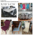 Dining Chair Slipcovers- Pack of 4- Cotton Jersey - For Arm Less Chairs by Knit that Fits. 