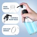 Empty Plastic Bottles with Flip Top Cap & Hand Pump –300ml & 500ml Refillable & Reusable Containers for Lotion, Shampoo, Hair Oil, Liquid Soap, Cosmetic Storage & Travel Use. 