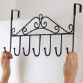 Over Door Metal Hanger Stand With 7 Hooks Kitchen Accessories Bedroom And Bathroom, Hanging Clothes Organizer Stand Rack , coated hangers , Hanging Storage Rack for Hat, Coats, Purses, Scarves, Clothes, Jackets, Belt, Bedroom, Bathroom, Closet. 