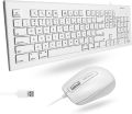 (Pack of 2) Macally 104 Key USB Wired Keyboard & Mouse Combo | Apple Shortcut Keys for Mac, iMac, MacBook & Windows PC | Ideal for Office, Home & Professional Use – White. 