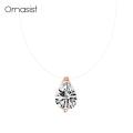 Transparent Chain Necklace Aaa Zircon Invisible Choker Women Oval Water Drop Triangle Square Star Pendant Necklaces. 