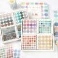 RHS Online Watercolor Polka Dot Stickers Salt Based Dot Washi Stickers INS Album Diary Journal Decorative Scrapbooking Crafts DIY Sticker. 