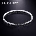 【Hengli jewelry story】BRAVEKISS 5 Color Fashioh Luxury Crystal Tennis Bracelet Zircon Beads Bracelet Bangle Chains Strand Bracelets for Women BUB0097. 