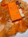 4-Piece Organza Suit with Stunning Sequence Work and Free Khussa. 