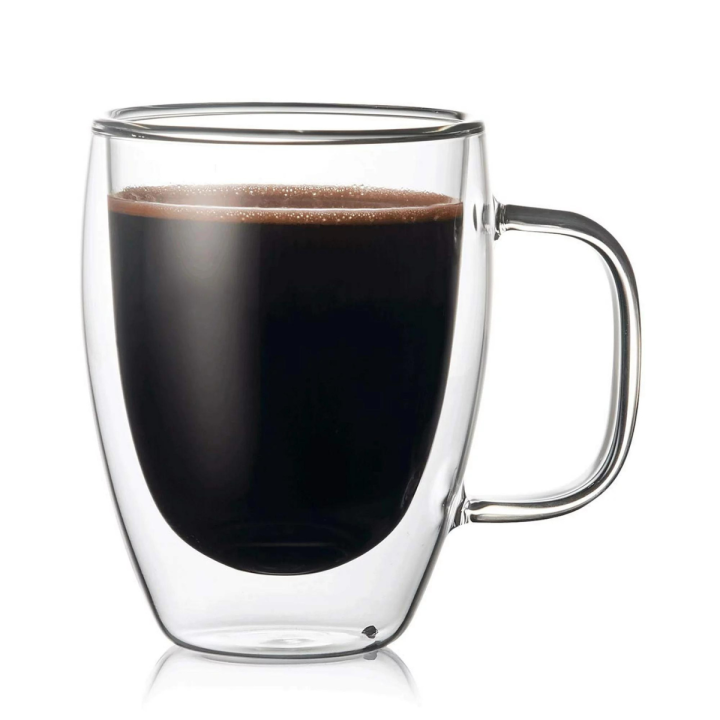 Double Wall Insulated Glass Cup 350ml, Borosilicate Glass Mugs/Cups For Tea, Coffee