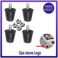 LPG/ NG Gas Stove Quinze plastic Legs With Inner Stainless Steel Nut, Bolts Black Set of 4 piece. 