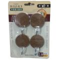 Pack of 4 - Wall Hooks - Wall Hooks, Sticky Wall Hangers Self Adhesive Hooks, Strong Waterproof, Wood Appearance. 