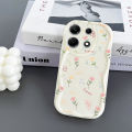 VRQR Soft Wavy Edge Phone Case For infinix Smart 7 Back Cover Full Screen Beautiful Flowers Pattern Cover infinix Smart 7 HD X6515 X6516. 