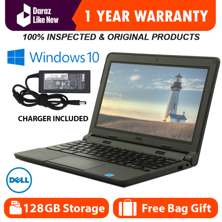 Daraz Like New DELL Original Chromebook 128GB Storage 4GB Ram Most Demanded Laptop 4 to 6 Hours Battery Timing Windows 10 Installed With Free Bag & Charger 11.6 Inches Full Hd Display HDMI Supported Webcam & Mic Installed USA IMPORTED STOCK