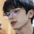 【Qian poem li Store】Classic lightweight semi rimless gaming reading glasses anti eye eyestrain blue blocking men anti glare UV ray fashion. 