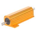 50 Watt 8 Ohm 5% Aluminum Housed Wirewound Resistor Gold Tone. 