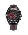Shortfin Shark SH080 Black Red Leather Men Sports Watch. 