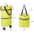 2 in 1 Foldable Grocery Shopping Trolleys with Wheels, Large Expandable Foldable Shopping Bag, Collapsible, Washable, Grocery Bag, Tote Bag. 