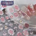 Green forest Nail Art Sticker Flower Design Embossed Slider 5D Nail Decal. 