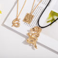 Minimalist Gold Animal Chinese Dragon Pendant Necklace Men Hip Hop Jewelry Fashion Dragon Necklace New Year Gifts. 