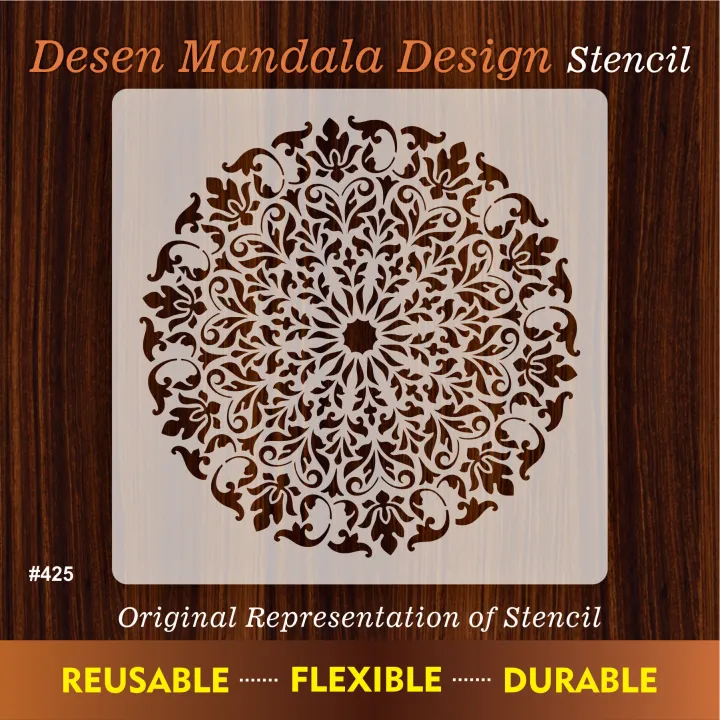 Mandala Flower Reusable Stencil for Wall Painting DIY Art Crafts Home ...