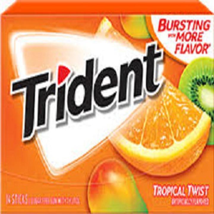 Trident Orange Twist Chew Gum 1 packet (27 grams; Made in USA)