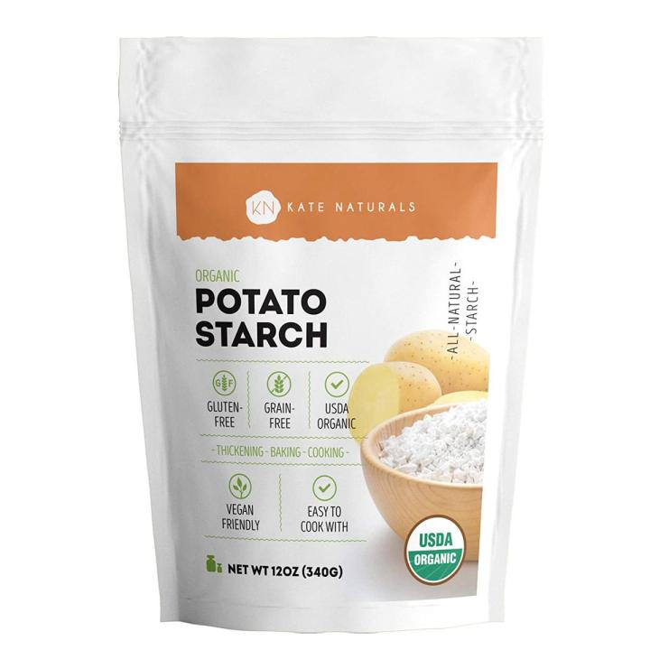 Organic Potato Starch (12 oz) for Cooking and Baking by Kate Naturals.