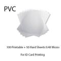 PVC Pack Of 100 Printable And 50 Hard Sheets For ID Card Printing. 