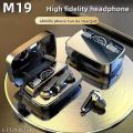 M19 Airpods TWS (True Wireless Stereo) Bluetooth Earphones Headset With HiFi Stereo Sound & Touch Control System (Connected With All Bluetooth Devices).. 
