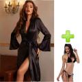Pack of 03 - Nighty Beautiful Bridal Black / Hot Sexy Silk Long Gown / Bridal Night Suit / Nightwear / Sleepwear / Night Dress. 