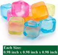 Pack of 10 Reusable Silicone Ice Cube Multi shape - Reusable Ice Cube, Fake Plastic Freezable Silicone Ice Cubes for Drinks, Wine non melting cooling Artificial Ice Cubes for Cooler multicolor. 