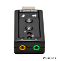 Pack Of 3 Mini External USB Sound Card 7.1 CH 3D Audio Adapter With 3.5mm Headset Jack For PC And Notebook. 