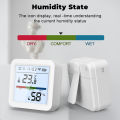 ROVF Wifi Temperature Humidity Sensor Indoor Hygrometer Thermometer Detector with Backlight Smart Life Remote Control Support Tuya Alexa Google Home. 