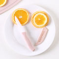 Kitchen three-piece ceramic fruit knife set mini plastic cutting board paring knife household small knife knife. 