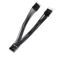 JAERBEE Motherboard Audio HD Extension Cable 9Pin 1 Female to 2 Male Y Splitter Cable Black for PC DIY 10cm. 