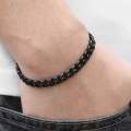 Pack of 2 Black Stainless Steel Cuban Chain / Necklace and Hand / Wrist Bracelet for Men / Boys. 
