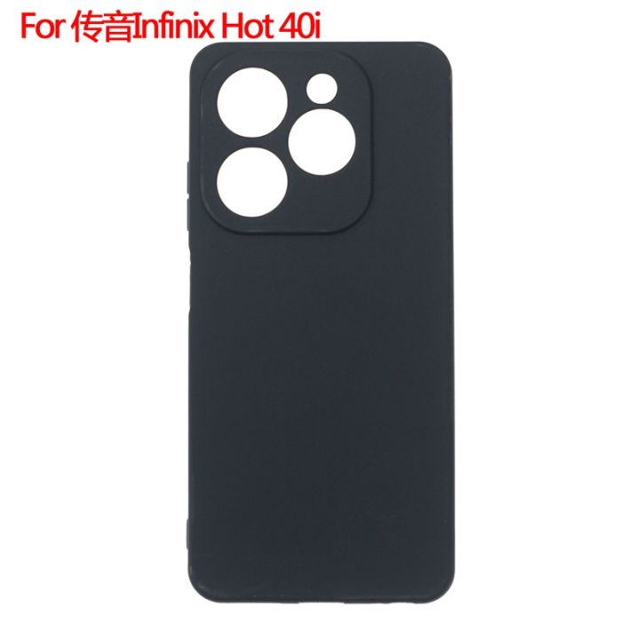 Infinix Hot 40 X6836 / Hot 40i X6528B / Hot 40 Pro Casing Metal Finger Ring Holder Soft TPU Silicon Full Protective Back Cover Case