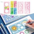 7Pcs Geometric Drawings Templates DIY Crafts for School Building Studying. 