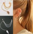 1 Piece Fashion Ear Clip Leaf Tassel Punk Earrings Jewellery For Girls. 