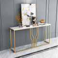New stylish modern metal furniture golden console marble top console table. 