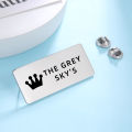 Lemegeton Pins Broche com crachá personalizado personalizado com logotipo gravado com logotipo de identificação comercial broches personalizados para mulheres em aço inoxidável. 