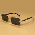 Eldorado Rimless Sunglasses Rectangle Fashion Popular Women Men Shades Small Square Sun Glasses For Female Male Summer Traveling Oculos | Leopard Head Sunglasses. 