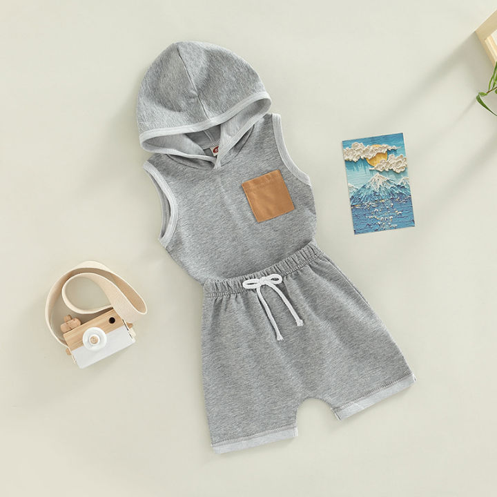 Infant%20Baby%20Boy%202%20Pieces%20Outfits,%20Patchwork%20Hooded%20Sleeveless%20Tank%20Tops%20+%20Elastic%20Waist%20Solid%20Color%20Shorts%20Summer%20Set%20-%20Image%209