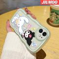 JIUMOO For OPPO A12 A12s A5s A7 A11K Case Cartoon Kuromi Sanrio Family Colorful Lovely Cream Wave Border Soft Clear Shockproof Phone Cases Creative Camera Transparent Casing Simple Silicone Protective Cover. 